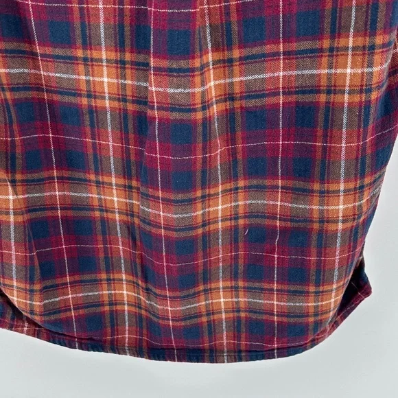 Eddie Bauer Outdoor Timeless Men's Checkered Flannel Shirt Burgundy/Navy SzS - Picture 12 of 14